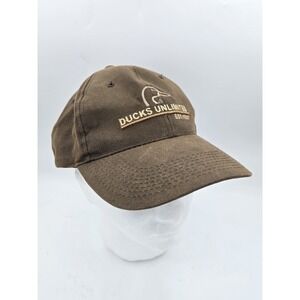 Vtg Ducks Unlimited Strapback Gray / White Stockton Chapter - Nice!